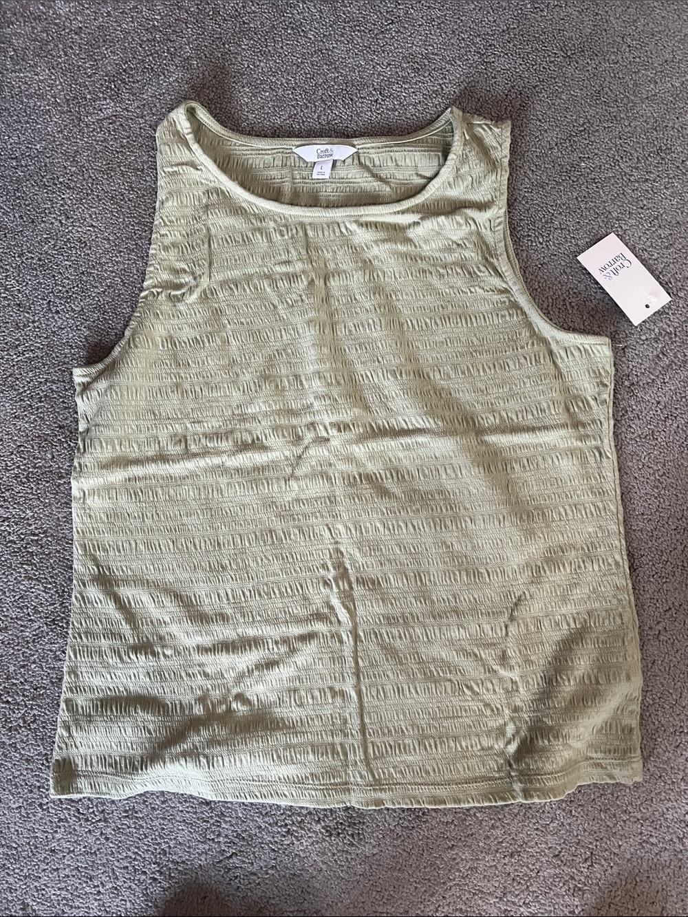 croft & barrow Olive Green Textured Tank Top